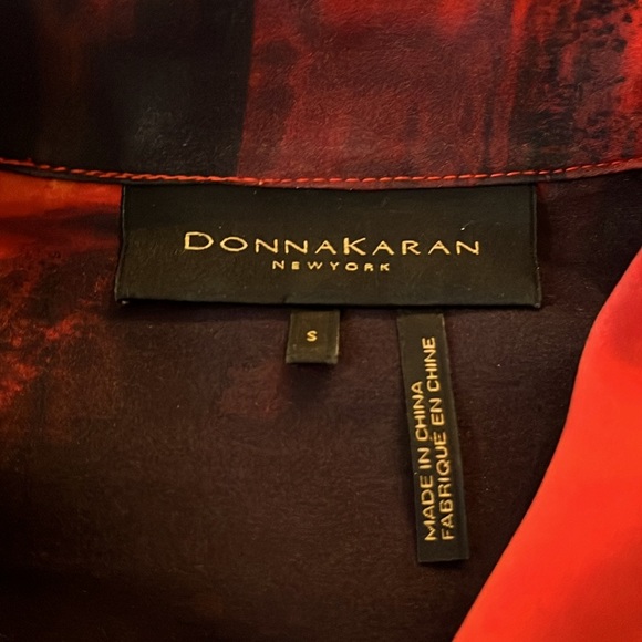 Donna Karan Abstract Print Silk Blouse Size S - Picture 2 of 5